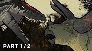 Carcharodontosaurus vs Triceratops | Animation (Part 1/2)