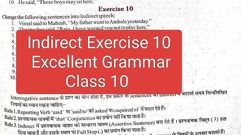 Class 10 Indirect Exercise 10 from excellent book solved by Ramesh sir