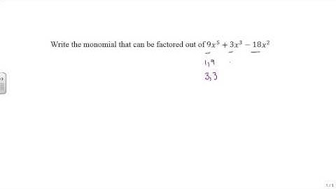 video 2.3.3 factoring monomial out of a polynomial