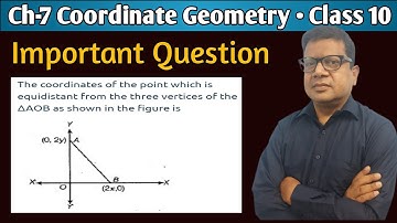 The coordinates of the point which is equidistant from the three vertices of the triangle AOB