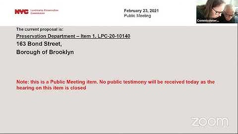 NYC LPC Public Hearing/Meeting 2/23/2021 Part 1