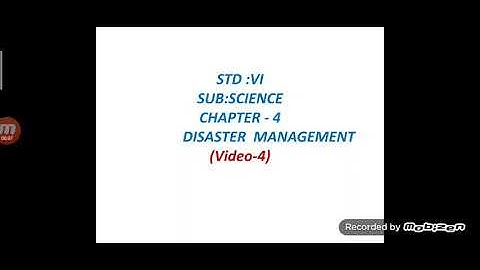 Chapter -4 Disaster management  class 6  State board
