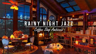 Rainy Night & Relaxing Jazz Music At Book Cafe  Smooth Jazz Piano music for studying, working, sleep