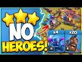 Heroes Upgrading? No Problem! TH10 No Hero Clan War 3 Star Army in Clash of Clans