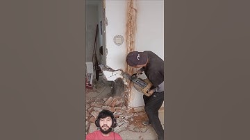 Breaking a hard wall with drilling Machines #youtubeshorts #shortsfeed #machinepower #shorts