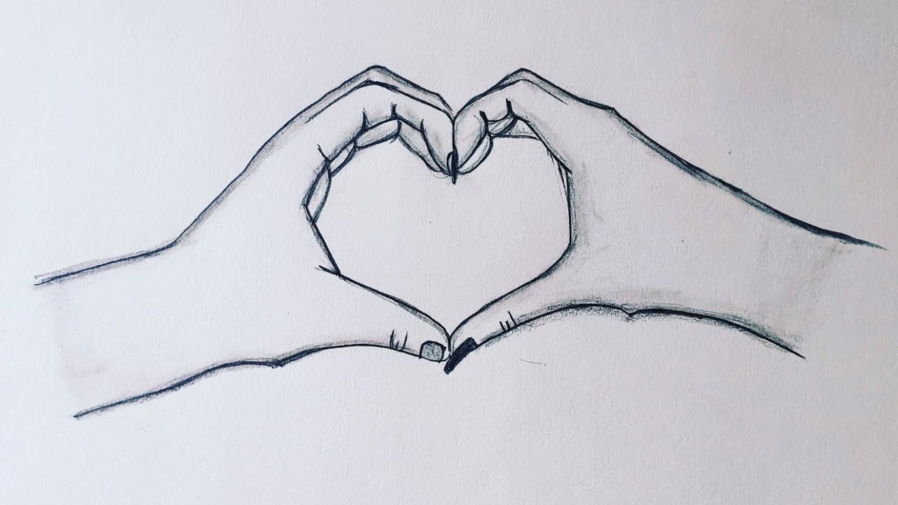 heart hands drawing