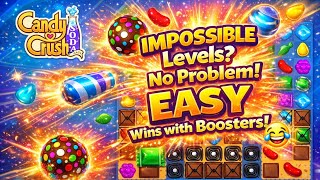 Candy Crush Soda Saga IMPOSSIBLE Levels? No Problem! (EASY Wins with Boosters!) screenshot 4