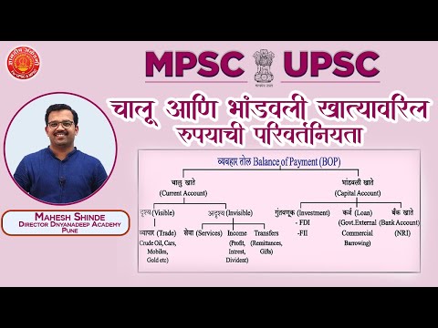 चालू आणि भांडवली खात्यावरील रुपयाची परिवर्तनीयता  | Indian Economy |  Mahesh Sir | Dnyanadeep,Pune