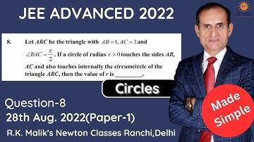 PYQ Que-8 Circle JEE Adv 2022 ( Paper-1)  #jeeadvanced2022 #jeeadvancedsolutions