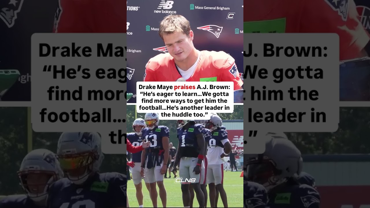 Drake Maye had some glowing praise for his WR1 after practice  #patriots #nfl #newenglandpatriots