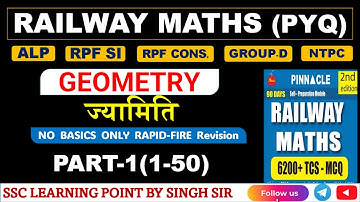 Geometry (Part-1) Pinnacle Railway Maths 6200 Book Solution By Singh Sir || #Railway