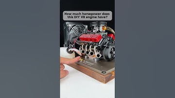How much horsepower does this DIY V8engine have?#mechanic #enginemodel #DIY #engine