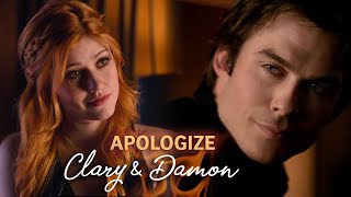 Clary & Damon — ♡ apologize | 𝐀𝐔 𝐂𝐑𝐎𝐒𝐒𝐎𝐕𝐄𝐑
