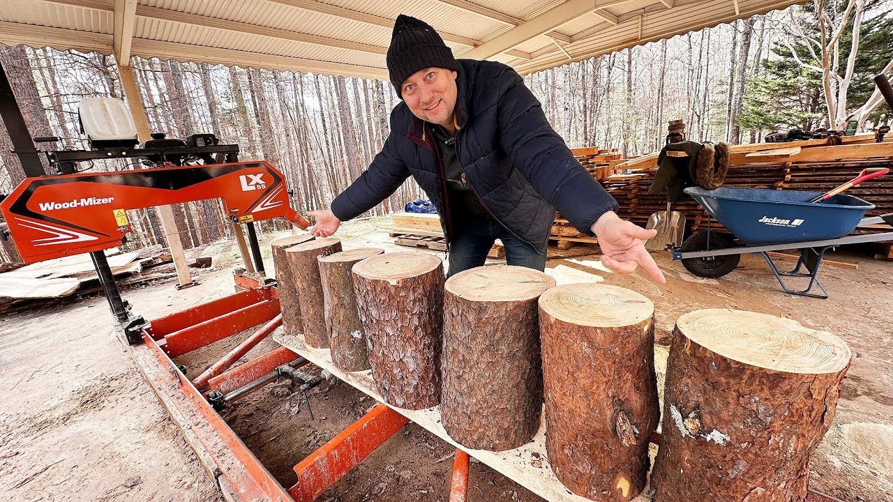 Milling Pine Wood Cookies with WoodMizer LX55 Sawmill! YouTube