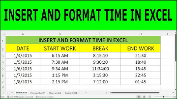 How to Insert and Format Time in Excel