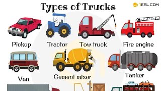 Types of Trucks | Ship Names and Boat Names | Aircraft Parts and Motorcycle Parts