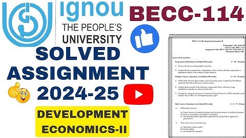 IGNOU ASSIGNMENT SOLVED 2024-25 BECC-114