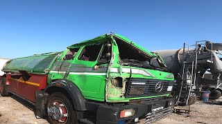 Dangerous Accident Mercedes Truck Cabin 