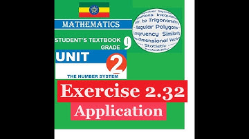Mathematics Grade 9 Unit 2 Exercise 2.32 (Application)@mathT_21