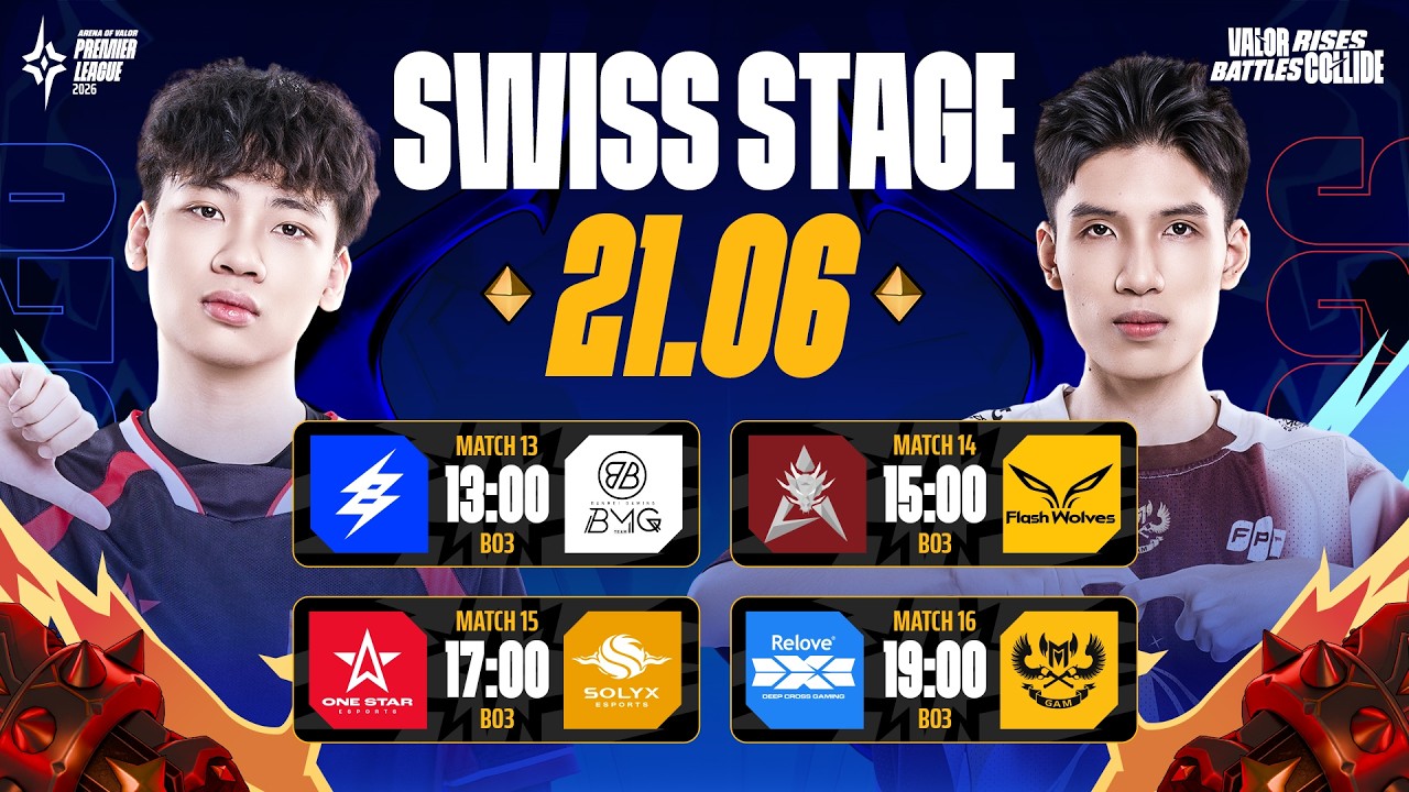 🔴 TRỰC TIẾP: RELOVE DEEP CROSS GAMING vs GAM ESPORTS | SWISS STAGE - APL 2026 (NGÀY 21/06)