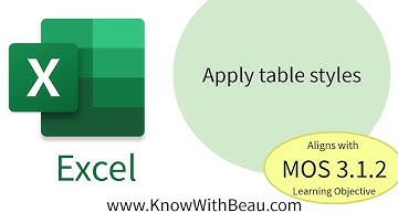 Excel MOS 3.1.2 Apply table styles - KwB