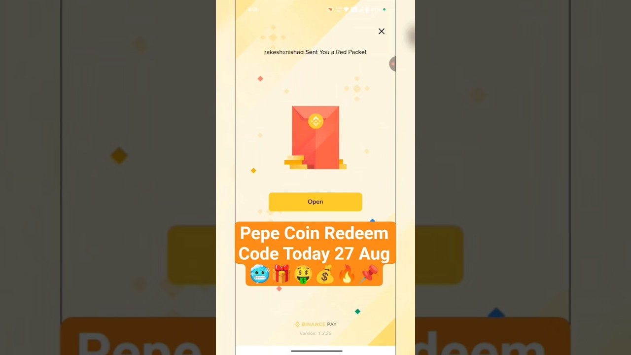 Red Packet Code In Binance Today | Pepe Coin Redeem Code Today