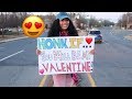 HONK IF YOU'LL BE MY VALENTINE ! 😜😍 I THINK I FOUND ZADDDDY !!!!😜 *Public Prank