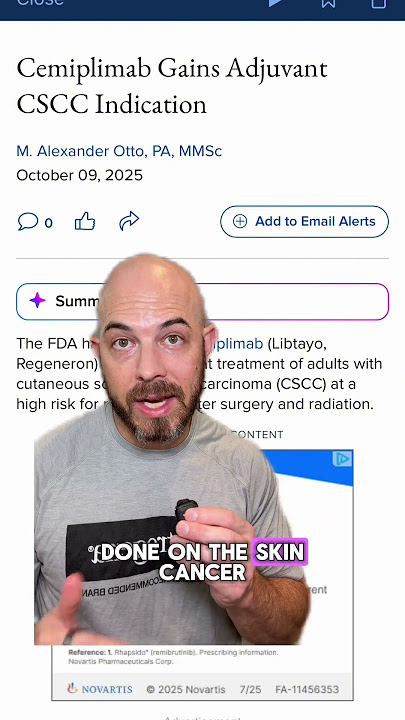 🚨 Big news for high-risk skin cancer patients!The FDA just approved Cemiplimab (Libtayo)