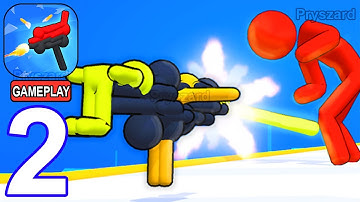 Human Gun! - Gameplay Walkthrough Part 2 Levels 12-19 Stickman Gun Run 3D (Android, iOS)