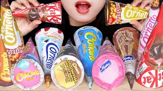 ASMR ICE CREAM CONE PARTY 🍧 CORNETTO SILVERQUEEN, KITKAT CONE, JOYDAY CRUNCHY, CAMPINA CONCERTO