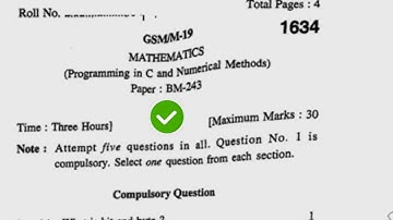 2019 Kuk BSc 3rd Sem Maths Programming in C & Numerical Methods Question Paper