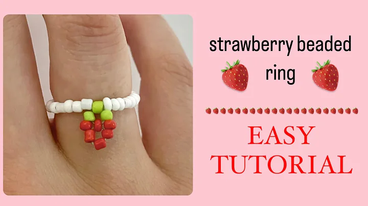 How to make a beaded STRAWBERRY RING🍒 | EASY TUTORIAL