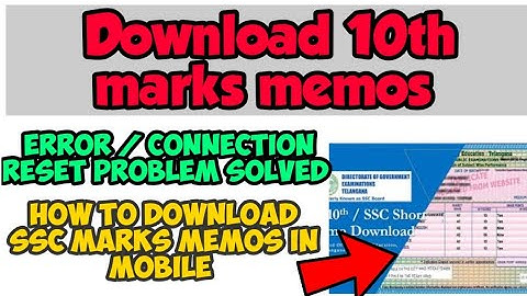 How to Download 10th marks memos / error & connection reset problem solved / TS 10th,Ssc result 2020