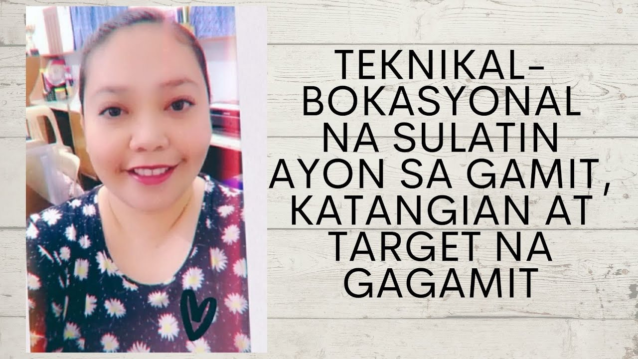 Mga Halimbawa Ng Teknikal Bokasyonal Na Pagsulat