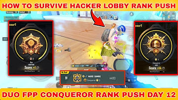 How to survive hacker lobby | Duo fpp conqueror rank push day 12 |#bgmi#pubg #duofpp#rankpush