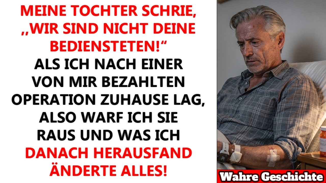 „Wir sind nicht deine Diener.“ Diese Worte hörte ich von meiner eigenen Tochter, drei Tage nach meiner Herzoperation. Ich stand in ihrem Haus – nein, in meinem Haus, das ich ihr geschenkt hatte –...
