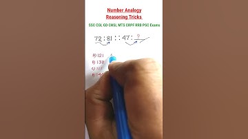 Analogy | Number Analogy | Reasoning Classes for SSC CGL GD Exam| Missing Number|