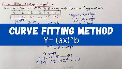 Curve fitting method || Cure fitting example