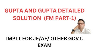 GUPTA ND GUPTA DETAILED SOLUTION || FLUID MECHANICS