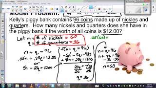 Solving Coin Word Problems with Systems of Equations