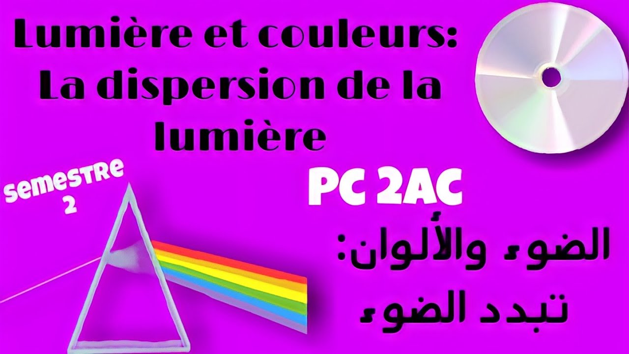 Lumière et couleurs : la dispersion de la lumière  __ PC 2AC// الضوء والالوان : تبدد الضوء
