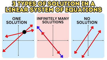 3 Types of Solutions for System of Linear Equations: No Solution, Infinite Solution, One Solution