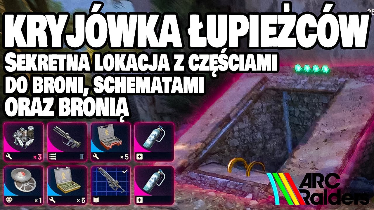 Arc Raiders Kryjówka Łupieżców Wszystkie Guziki, Elementy Broni, Epickie Przedmioty, Schematy