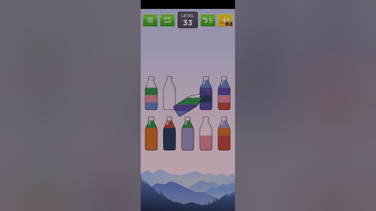 Liquid sort puzzle level 33 YouTube