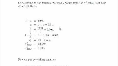 Chi Squared Confidence Intervals