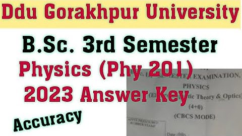 B.Sc.3rd Semester Physics (Phy 201) Answer Key  2023 | Ddu Gorakhpur University | Su University |