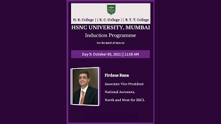 Induction Programme 2021 | Day 9 | Speaker: Firdaus Rana