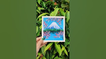 Mount Fuji 🗻 Painting / painting for beginners 💗 #shorts
