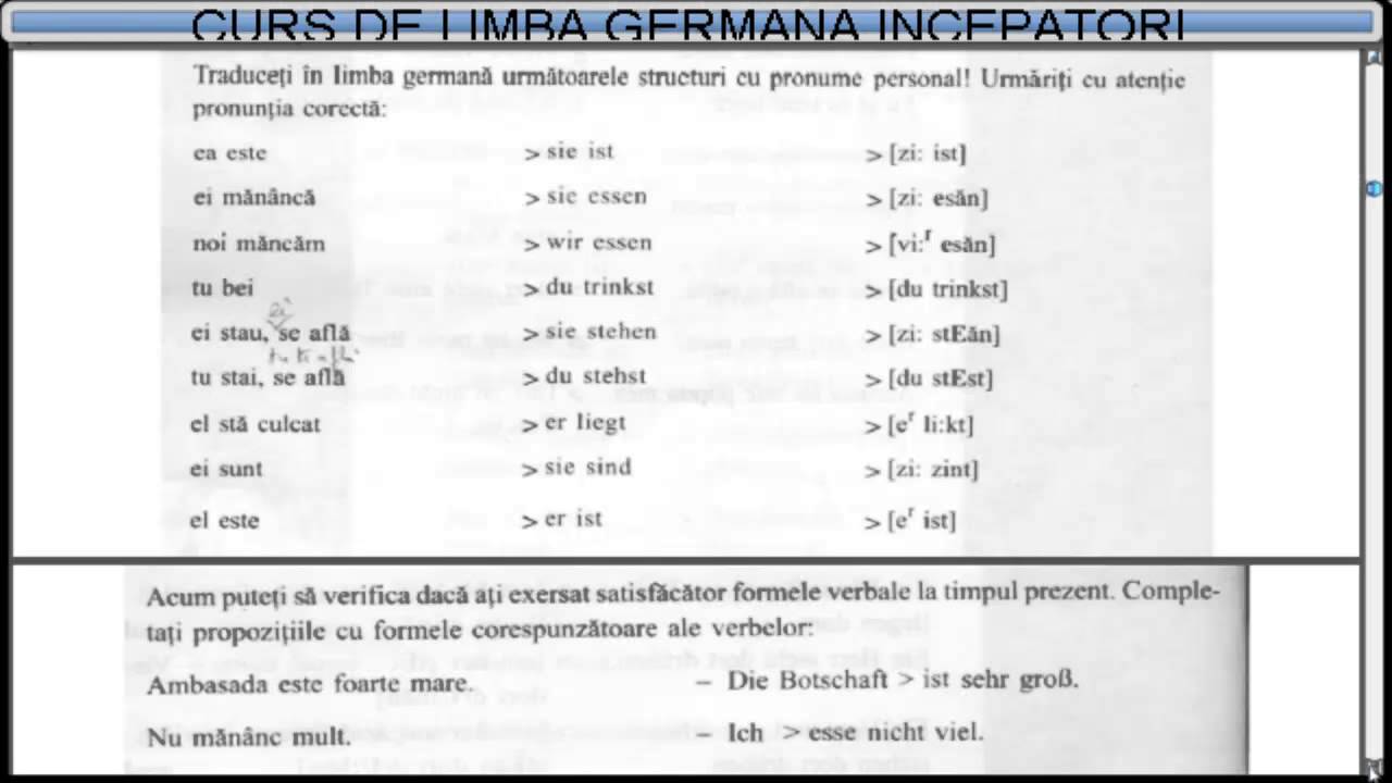 Curs De Limba Germana Incepatori Tema Dictionar Lectia 3 Youtube