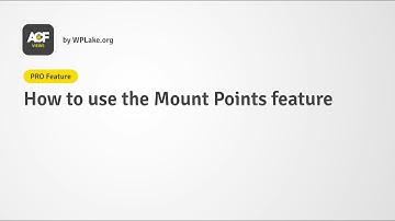 Tutorial (PRO) : How to use the Mount Points feature